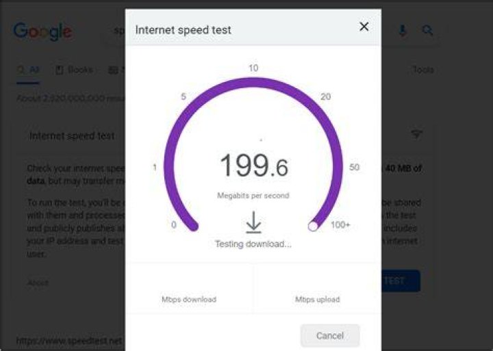 Download speed comparison